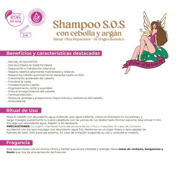 Shampoo S.O.S Cebolla y argán Ritual Botánico 400ML