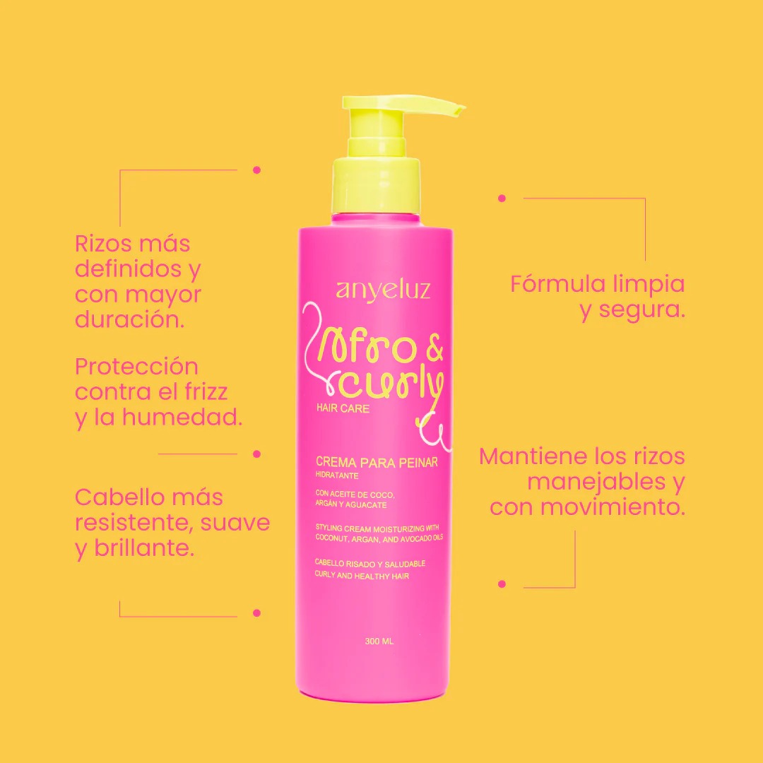 CREMA PARA PEINAR HIDRATANTE AFRO & CURLY ANYELUZ