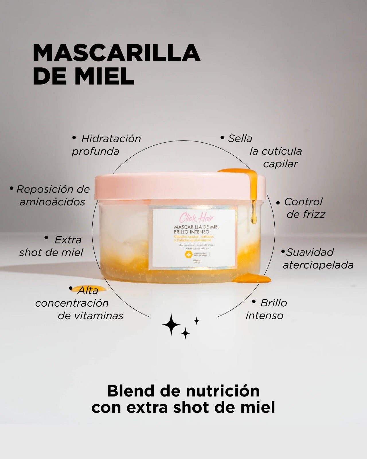 Mascarilla de Miel Brillo Intenso Click Hair