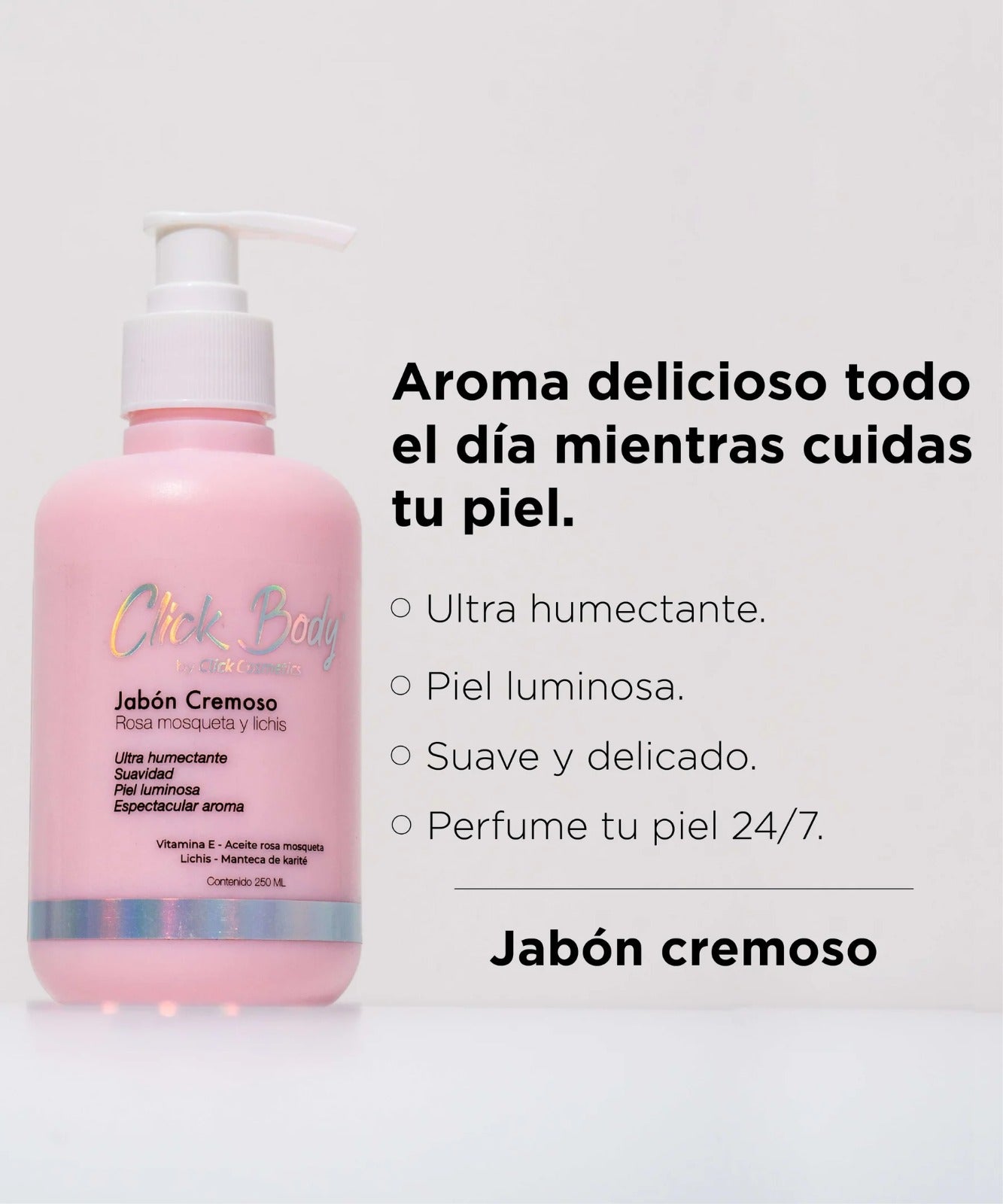 Jabón cremoso de rosa y lichis Click Hair