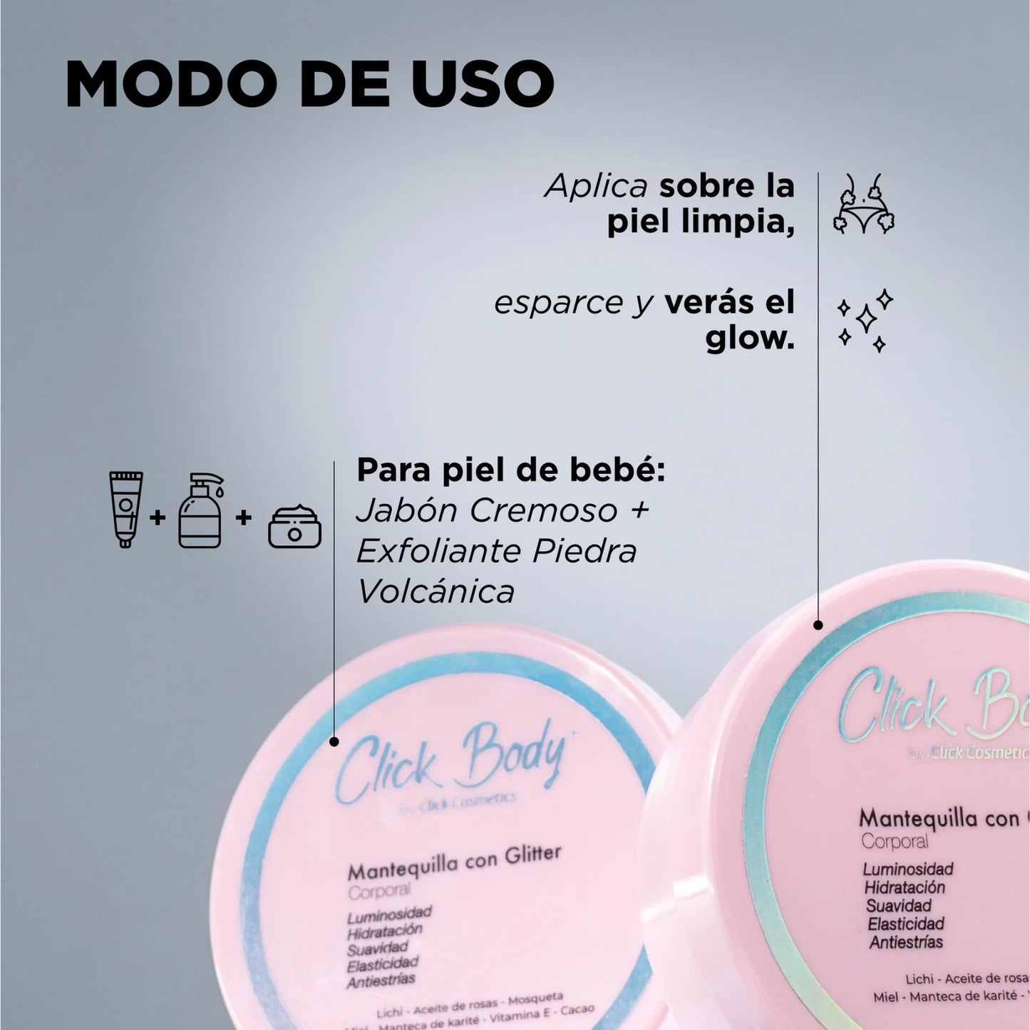 Mantequilla con glitter Click Hair
